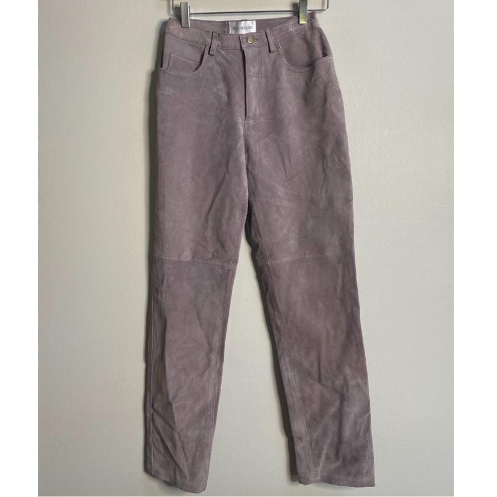 Hugo Buscati Collection Taupe Suede Straight Leg Ankle Pants Size 4